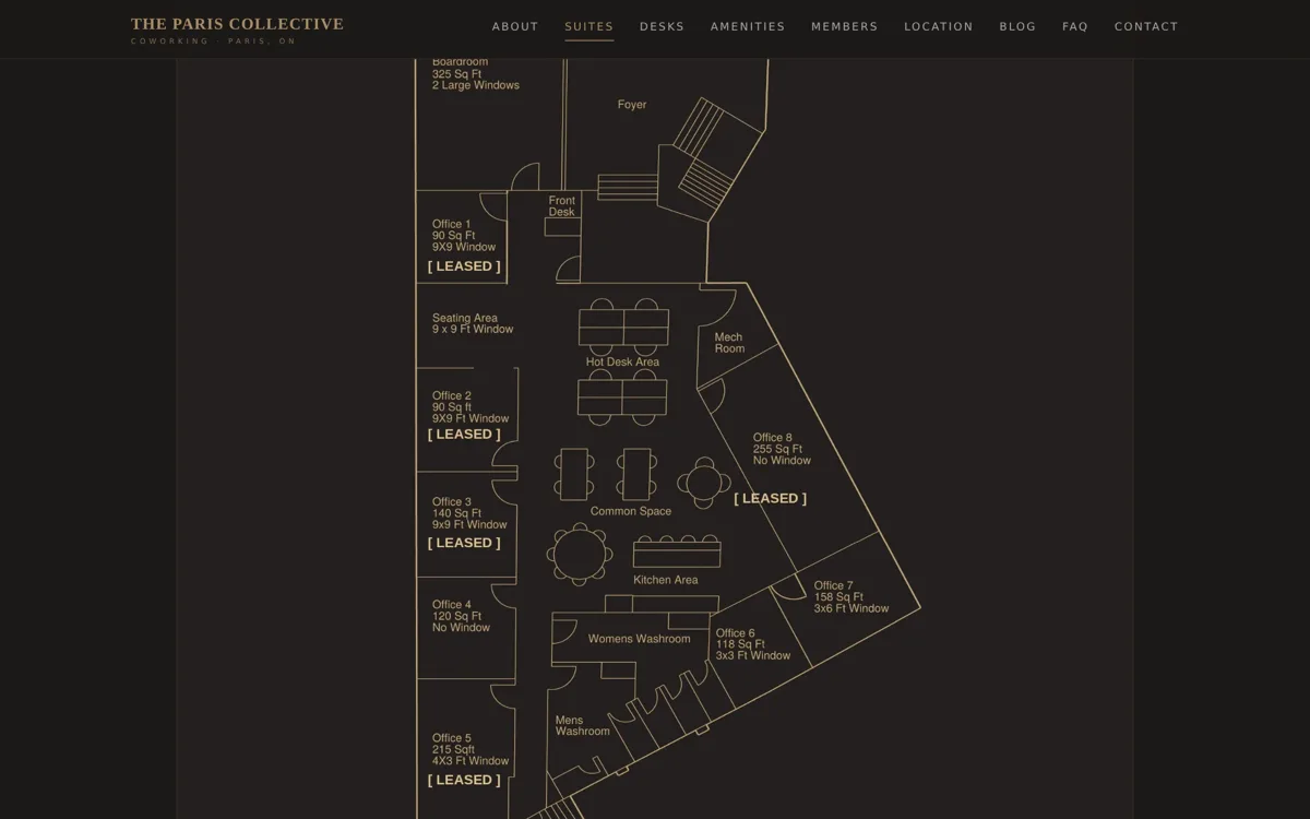 Floor plan with per-room leased stamps